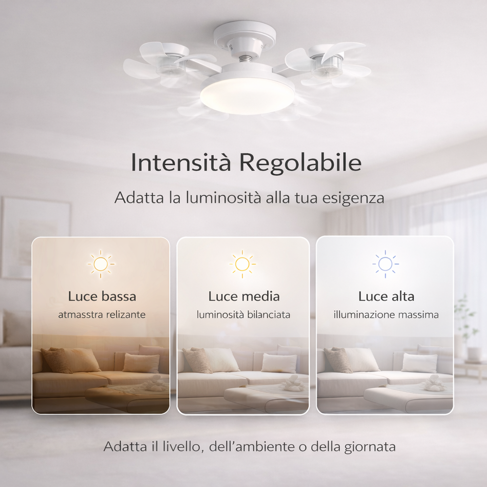Intensità luminosa regolabile: bassa, media, alta